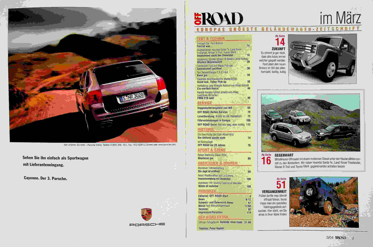 Inhaltsverzeichnis Offroad 03/2004
