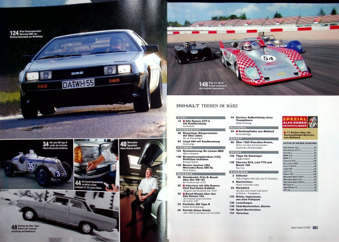 Inhaltsverzeichnis Motor Klassik 03/2005