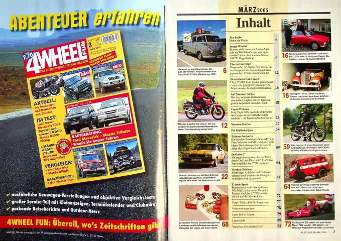 Inhaltsverzeichnis Oldtimer Praxis 03/2005