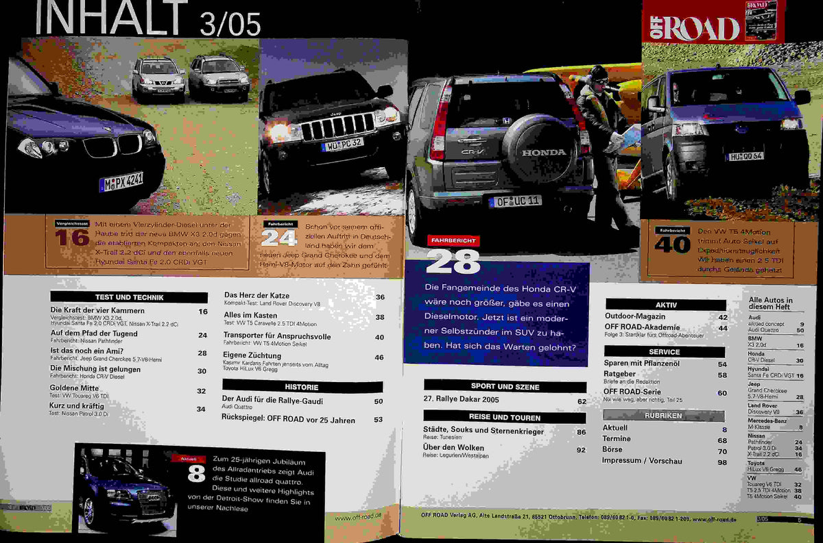 Inhaltsverzeichnis Offroad 03/2005