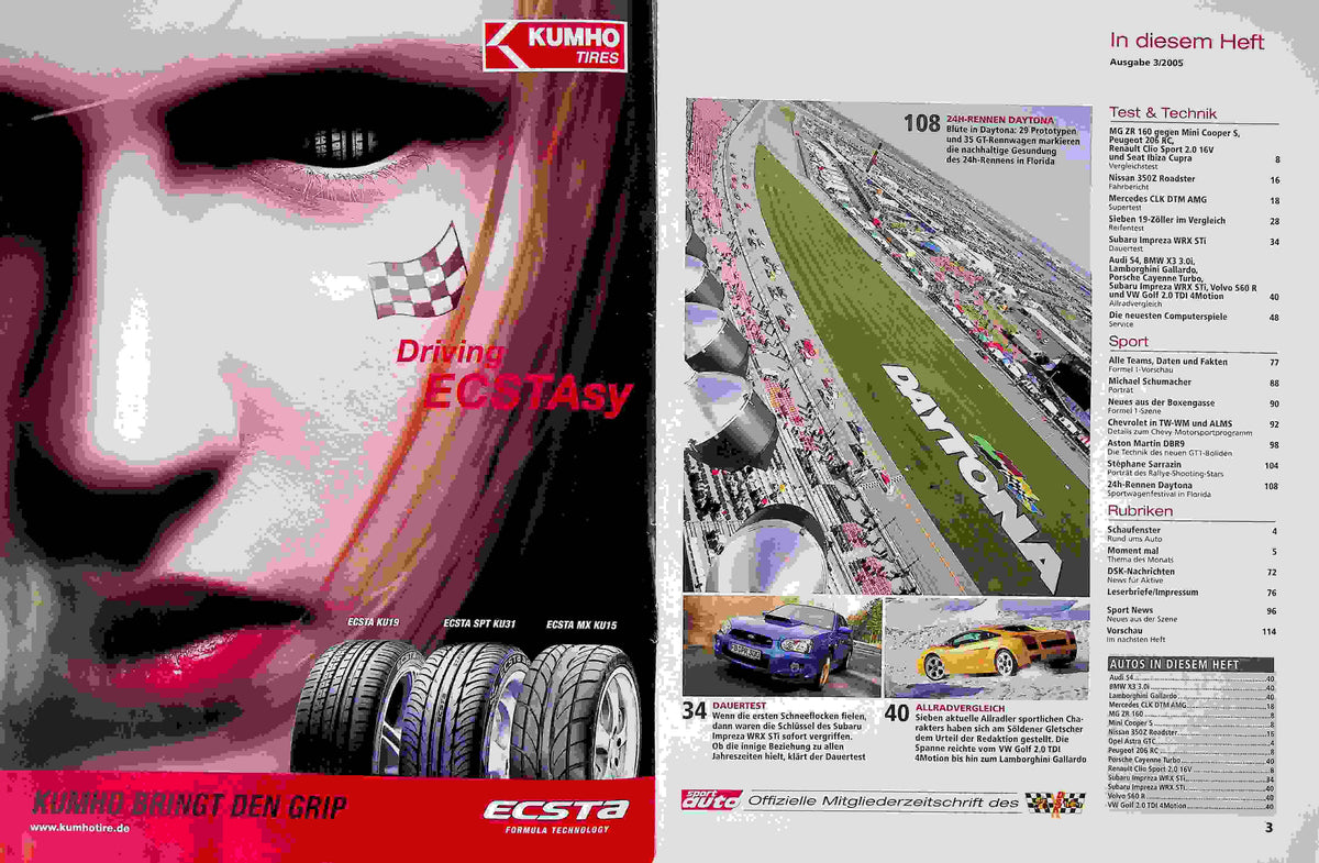 Inhaltsverzeichnis Sport Auto 03/2005