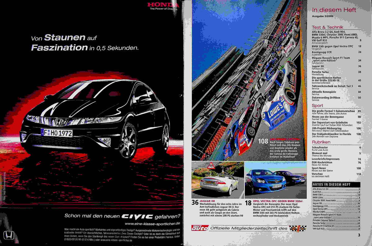 Inhaltsverzeichnis Sport Auto 03/2006