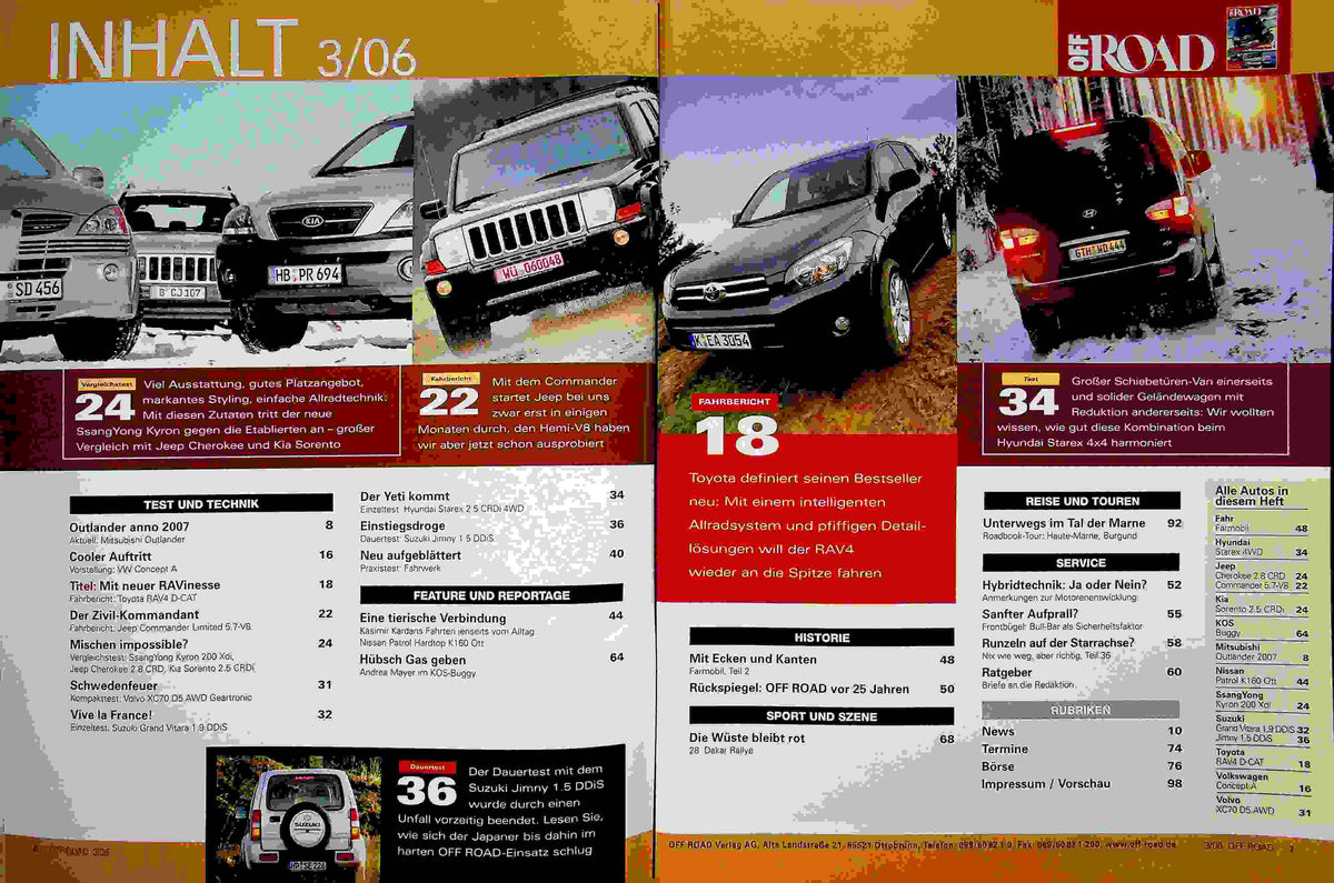Inhaltsverzeichnis Offroad 03/2006