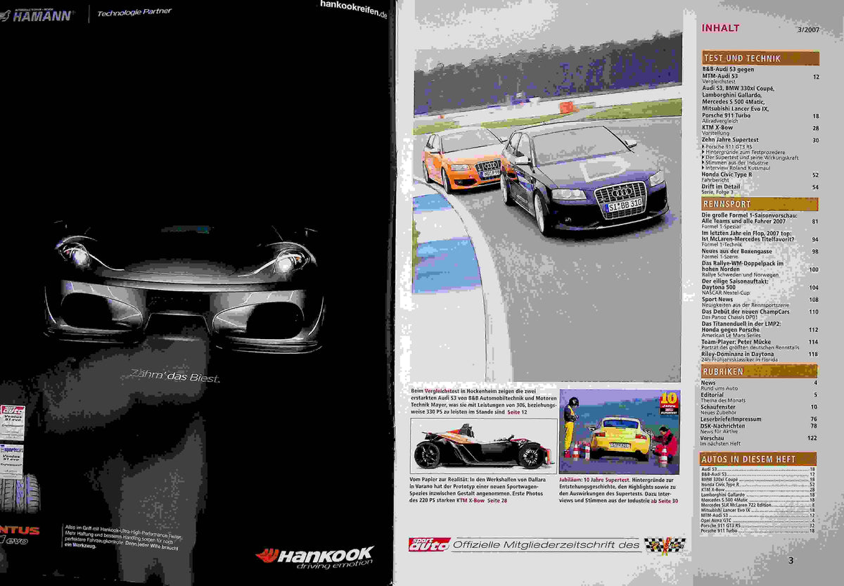 Inhaltsverzeichnis Sport Auto 03/2007