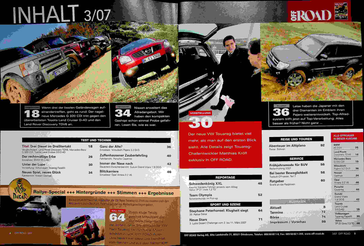 Inhaltsverzeichnis Offroad 03/2007