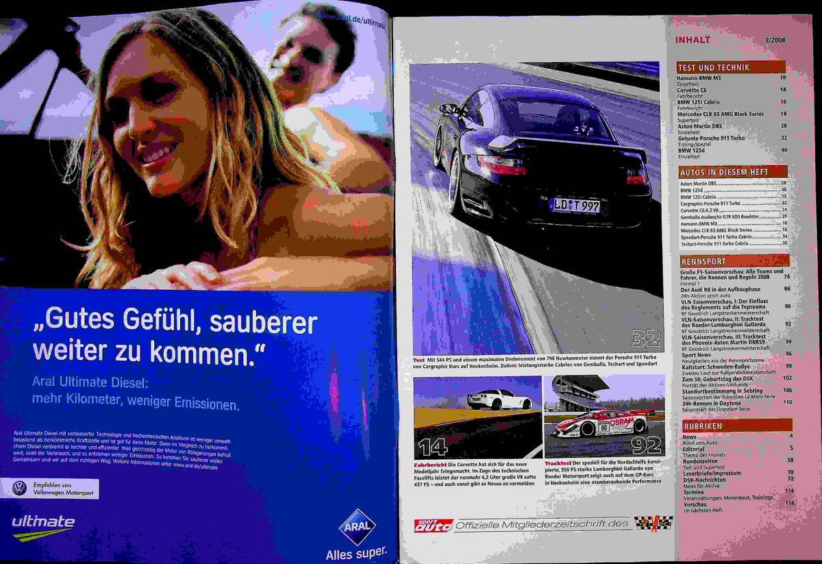Inhaltsverzeichnis Sport Auto 03/2008