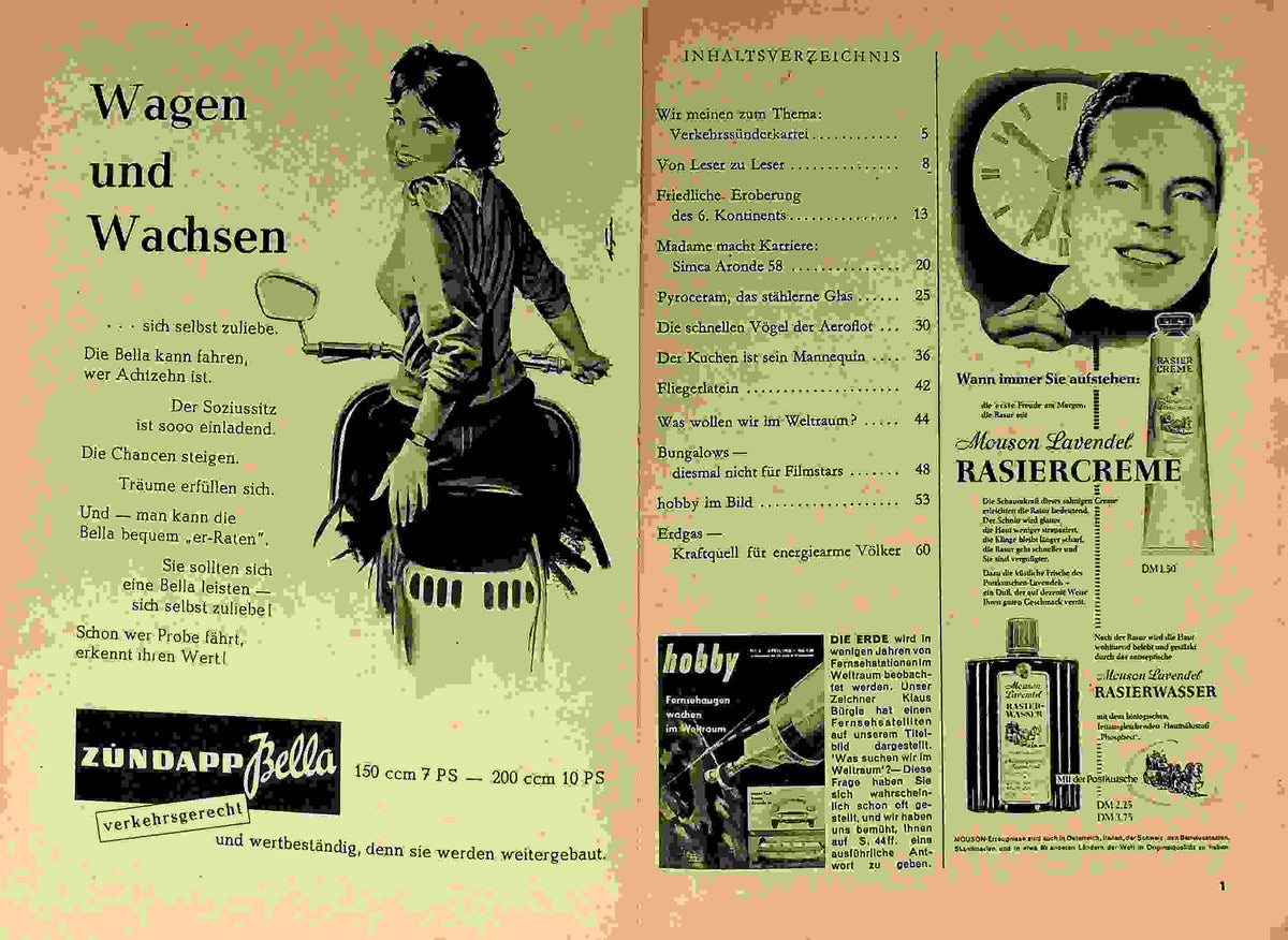 Inhaltsverzeichnis Hobby 04/1958