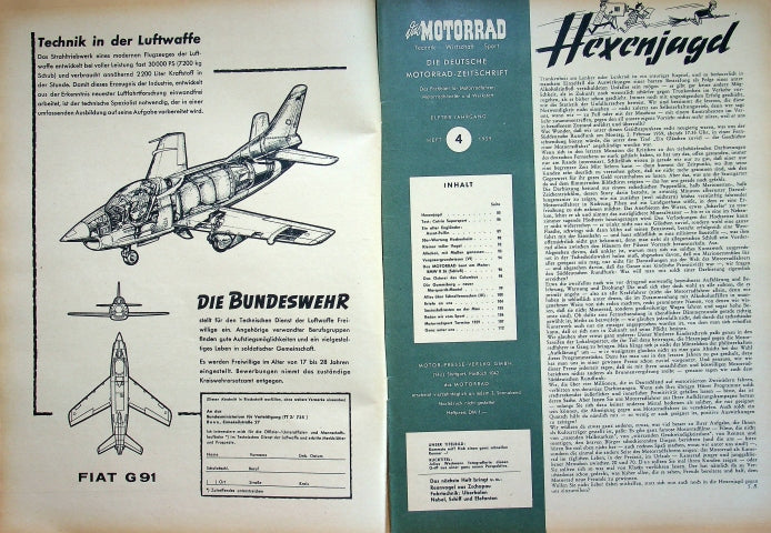 Inhaltsverzeichnis Motorrad 04/1959