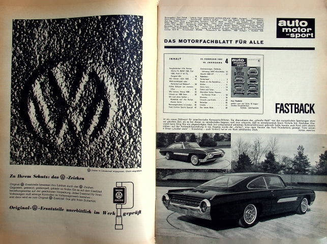 Inhaltsverzeichnis Auto Motor und Sport 04/1963