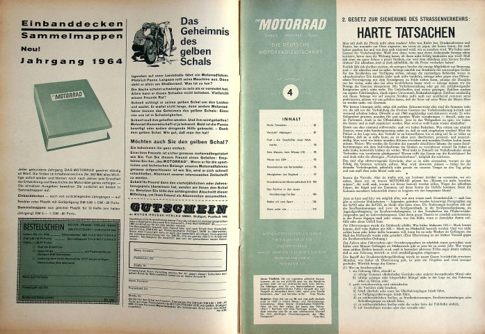 Inhaltsverzeichnis Motorrad 04/1965