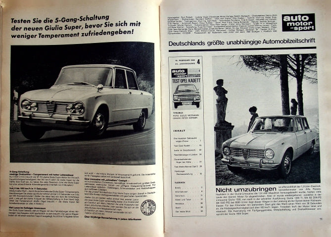 Inhaltsverzeichnis Auto Motor und Sport 04/1966