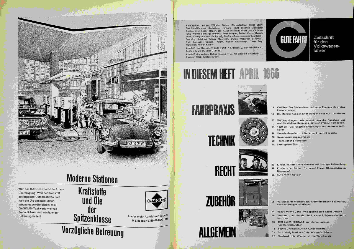 Inhaltsverzeichnis Gute Fahrt 04/1966