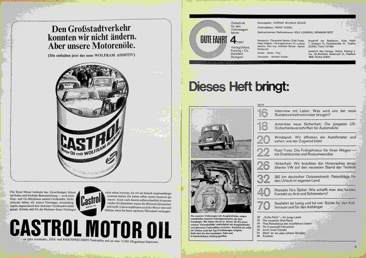 Inhaltsverzeichnis Gute Fahrt 04/1967