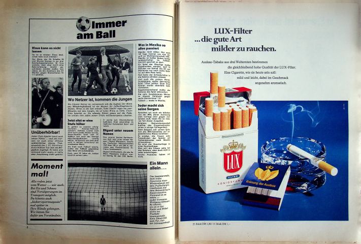 Inhaltsverzeichnis Kicker 04/1970