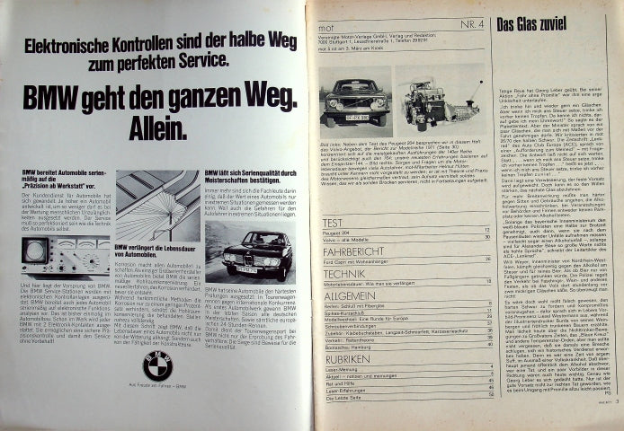 Inhaltsverzeichnis MOT 04/1971