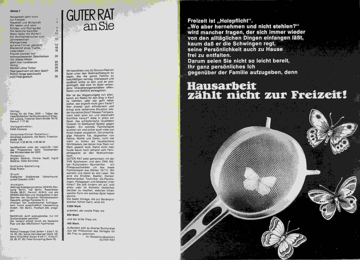 Inhaltsverzeichnis Guter Rat 04/1972