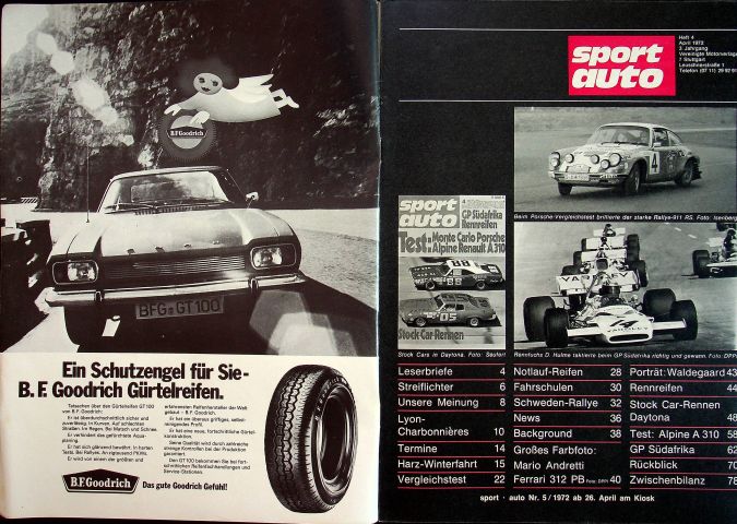 Inhaltsverzeichnis Sport Auto 04/1972