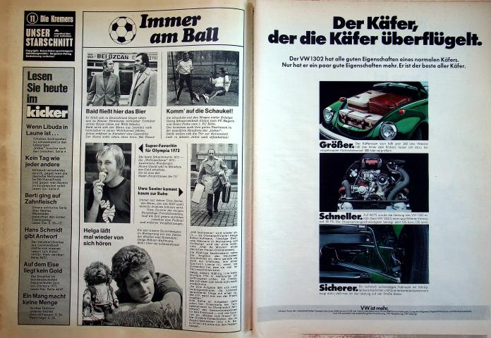 Inhaltsverzeichnis Kicker 04/1972