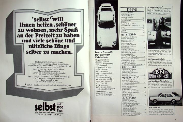 Inhaltsverzeichnis Autozeitung 04/1973