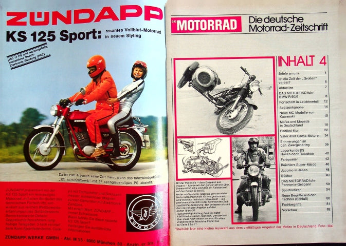 Inhaltsverzeichnis Motorrad 04/1974