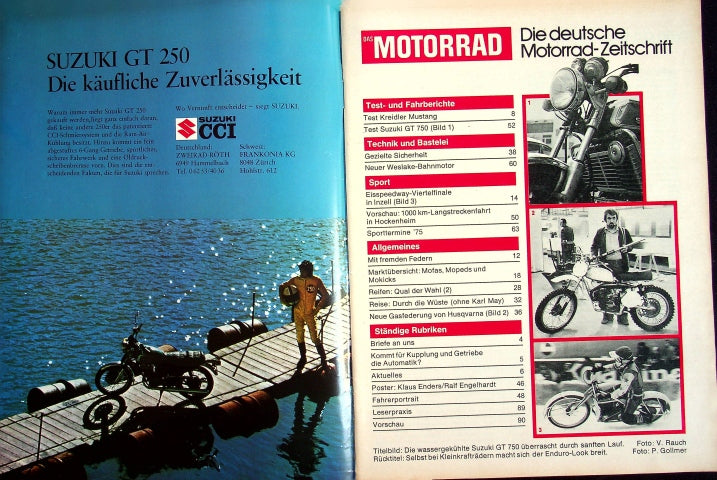 Inhaltsverzeichnis Motorrad 04/1975