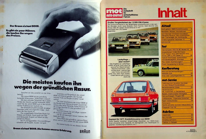 Inhaltsverzeichnis MOT 04/1976