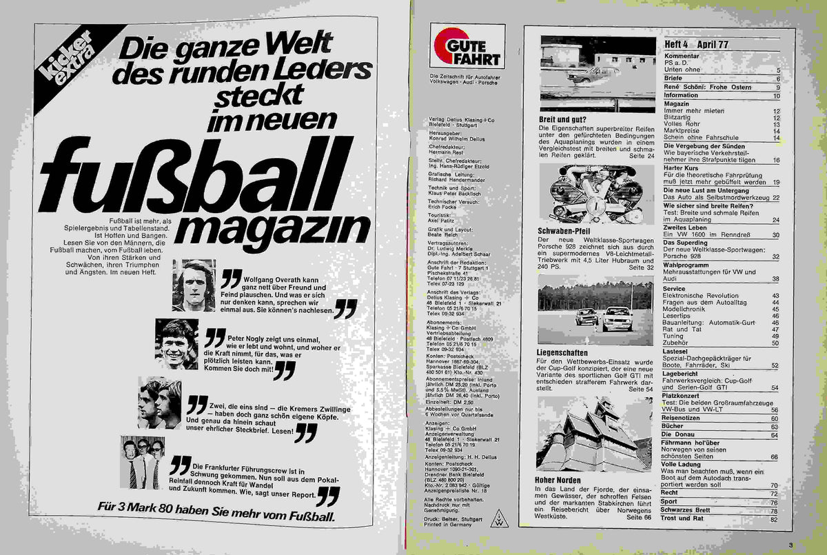 Inhaltsverzeichnis Gute Fahrt 04/1977