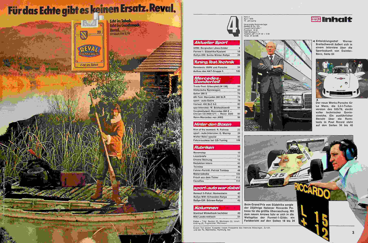 Inhaltsverzeichnis Sport Auto 04/1978