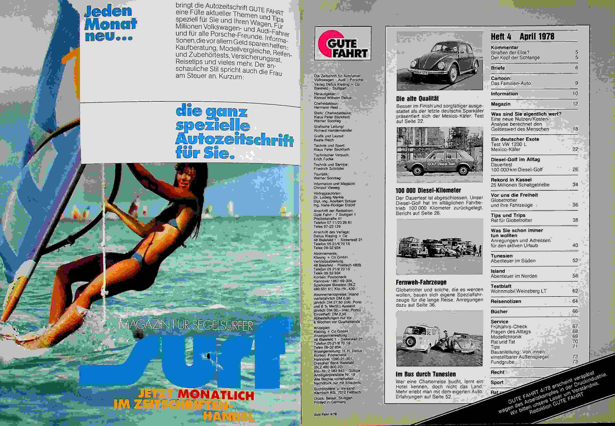 Inhaltsverzeichnis Gute Fahrt 04/1978
