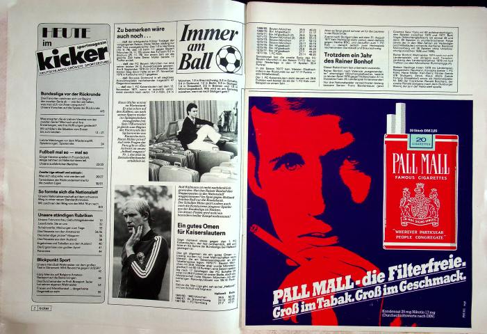 Inhaltsverzeichnis Kicker 04/1979