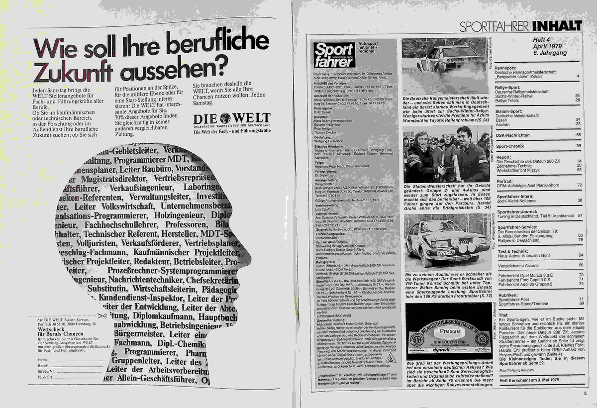 Inhaltsverzeichnis Sport Fahrer 04/1979