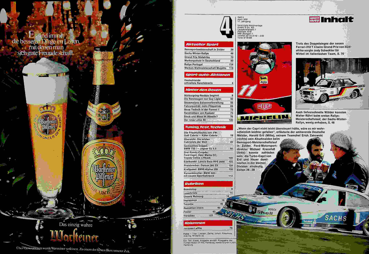 Inhaltsverzeichnis Sport Auto 04/1979