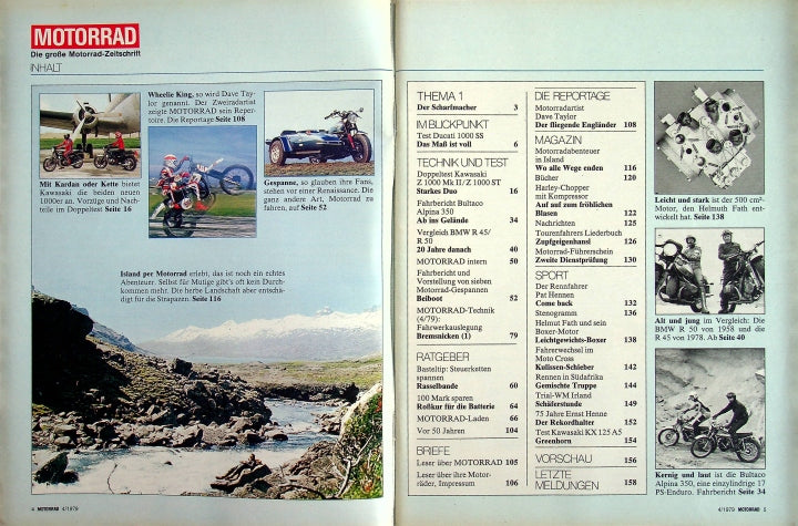 Inhaltsverzeichnis Motorrad 04/1979