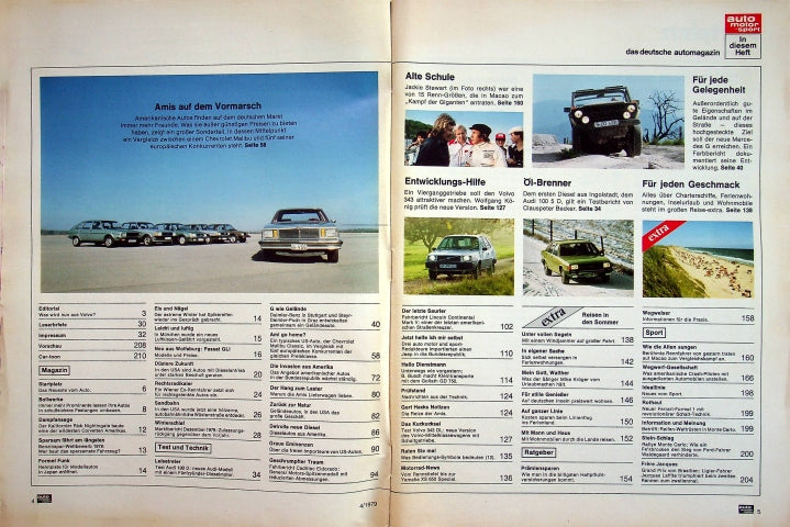 Inhaltsverzeichnis Auto Motor und Sport 04/1979