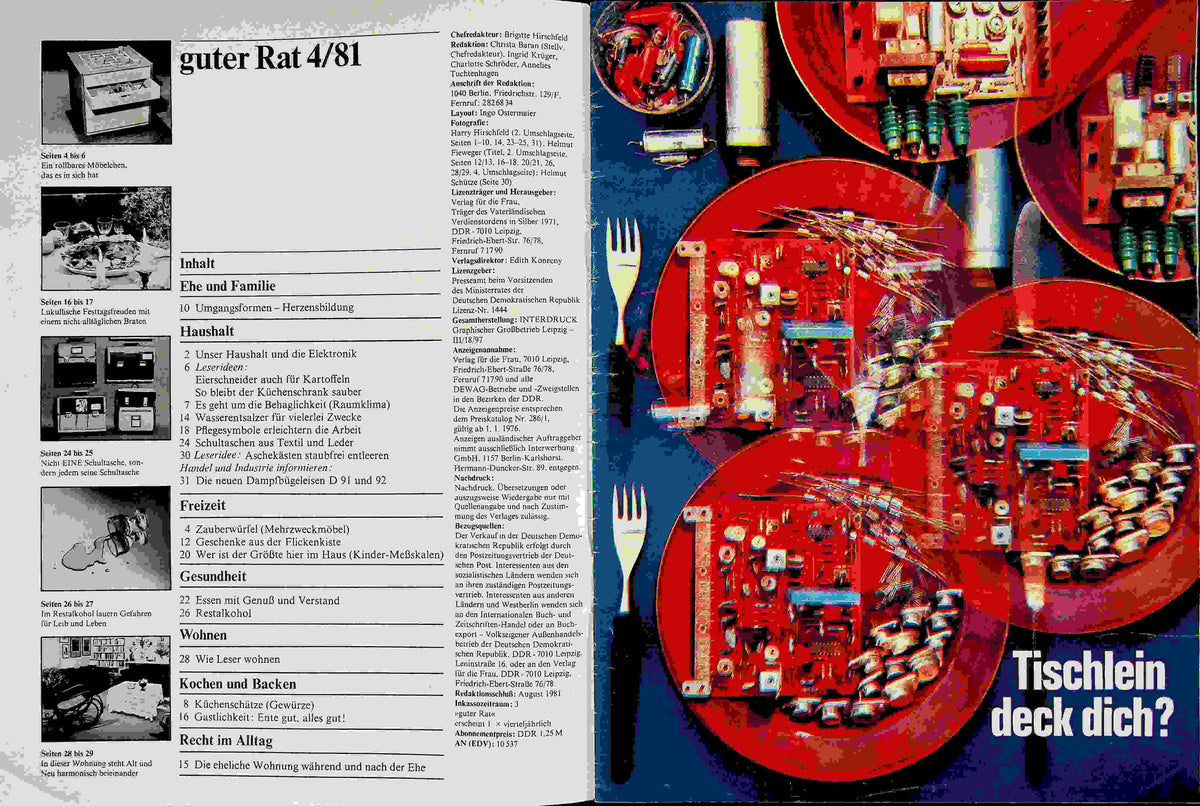 Inhaltsverzeichnis Guter Rat 04/1981