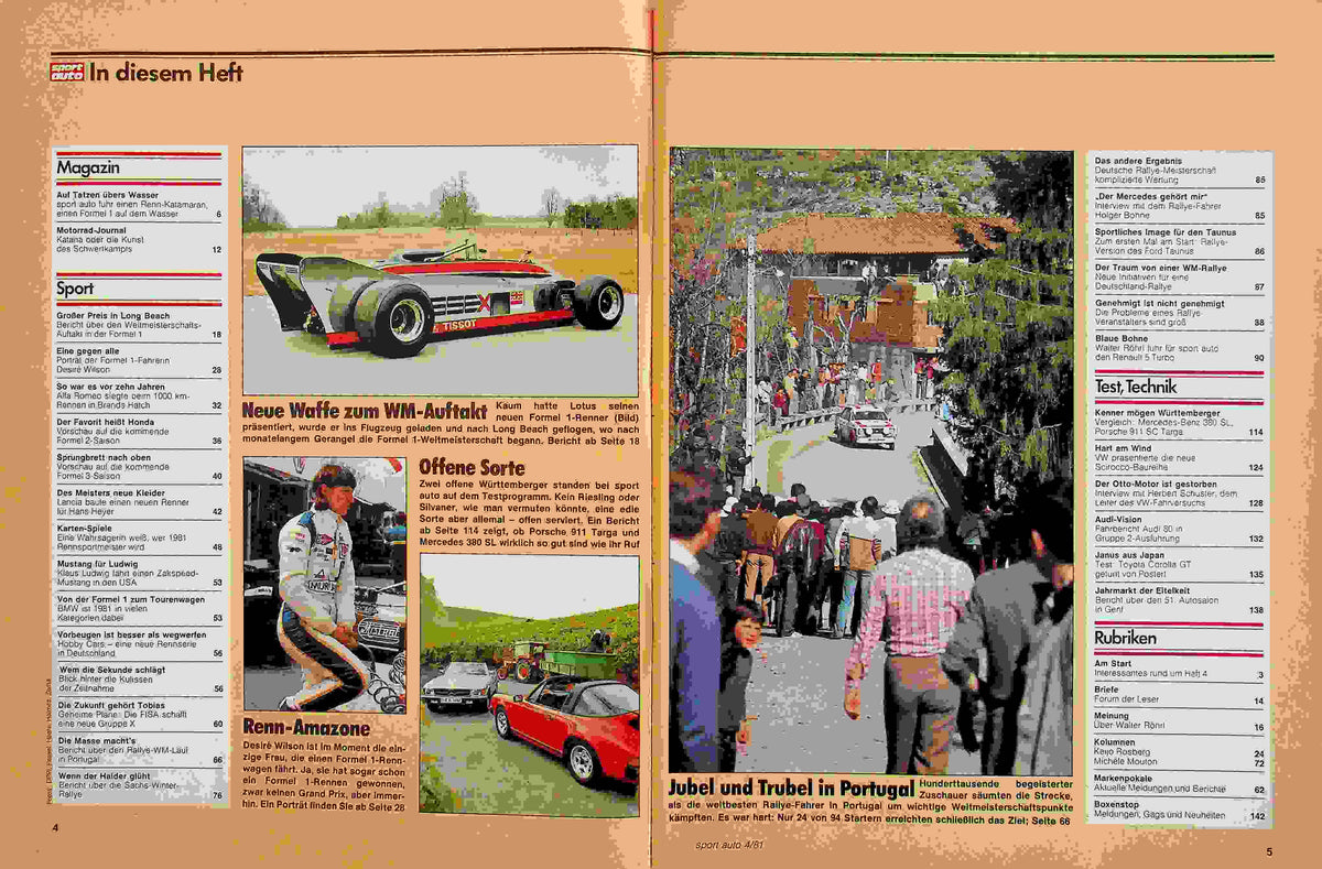 Inhaltsverzeichnis Sport Auto 04/1981