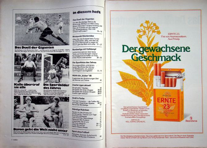 Inhaltsverzeichnis Kicker 04/1981