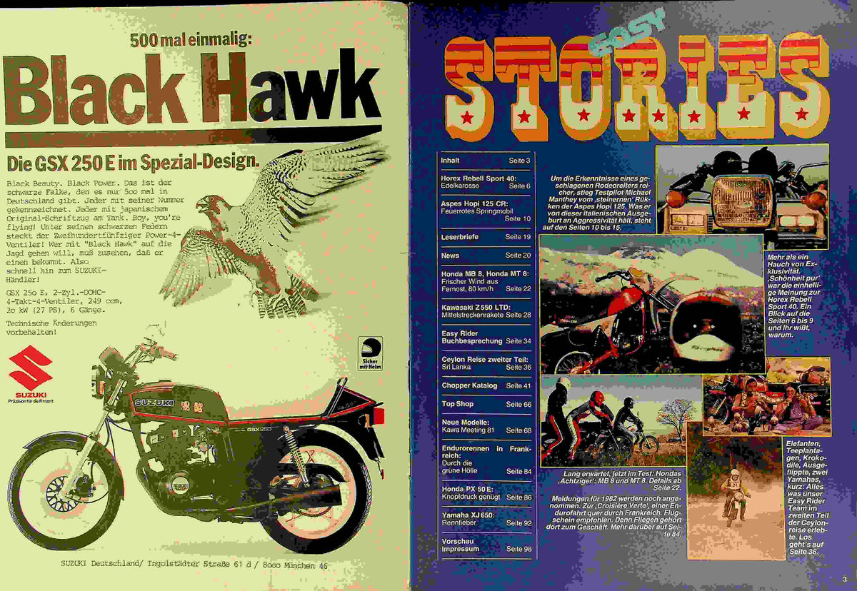 Inhaltsverzeichnis Easy Rider 04/1981