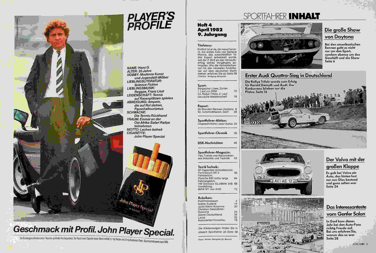 Inhaltsverzeichnis Sport Fahrer 04/1982