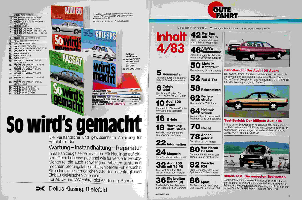 Inhaltsverzeichnis Gute Fahrt 04/1983