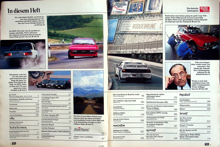 Inhaltsverzeichnis Auto Motor und Sport 04/1983