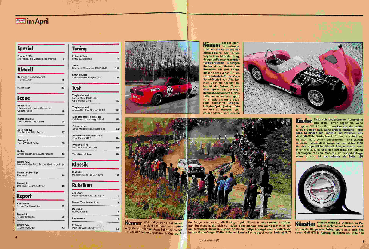 Inhaltsverzeichnis Sport Auto 04/1983