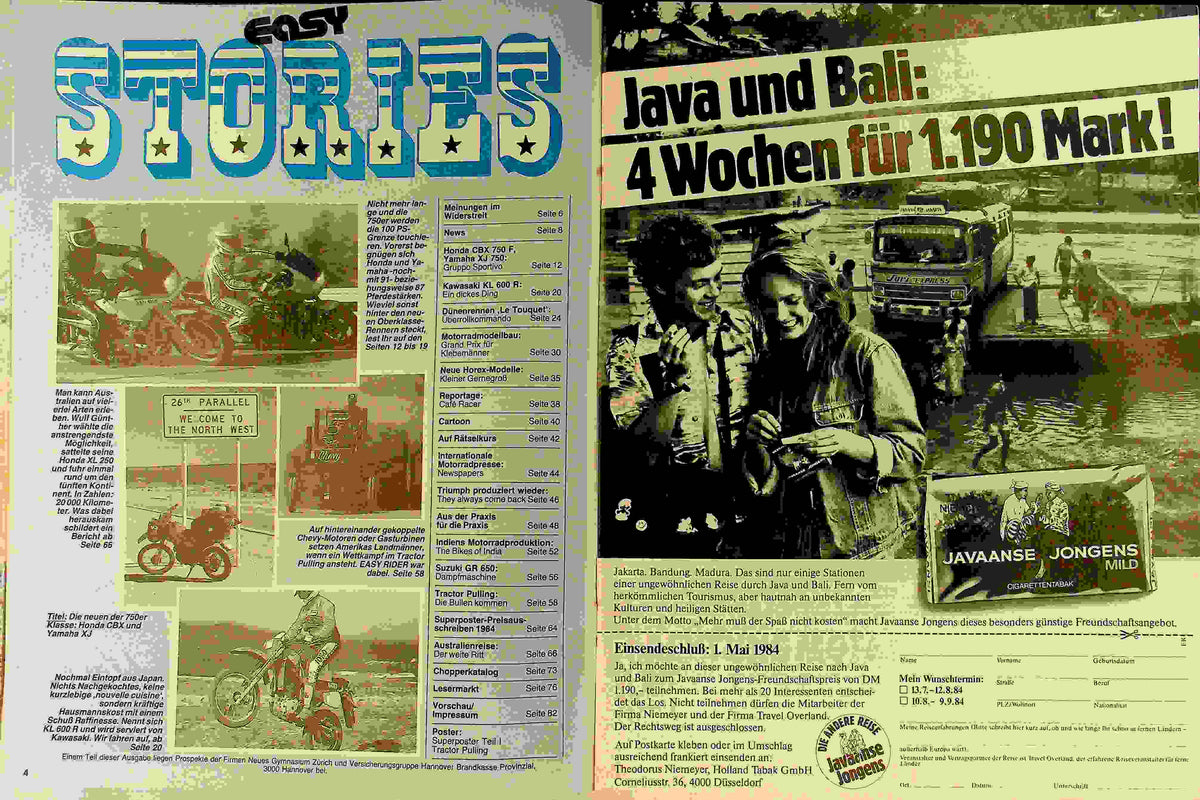 Inhaltsverzeichnis Easy Rider 04/1984