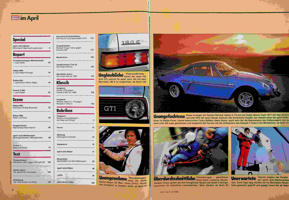 Inhaltsverzeichnis Sport Auto 04/1984