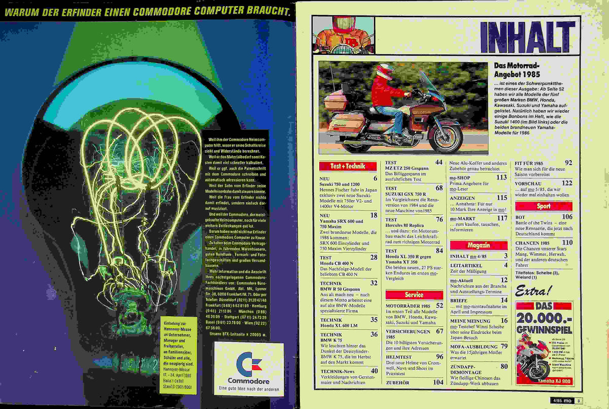 Inhaltsverzeichnis MO Magazin 04/1985