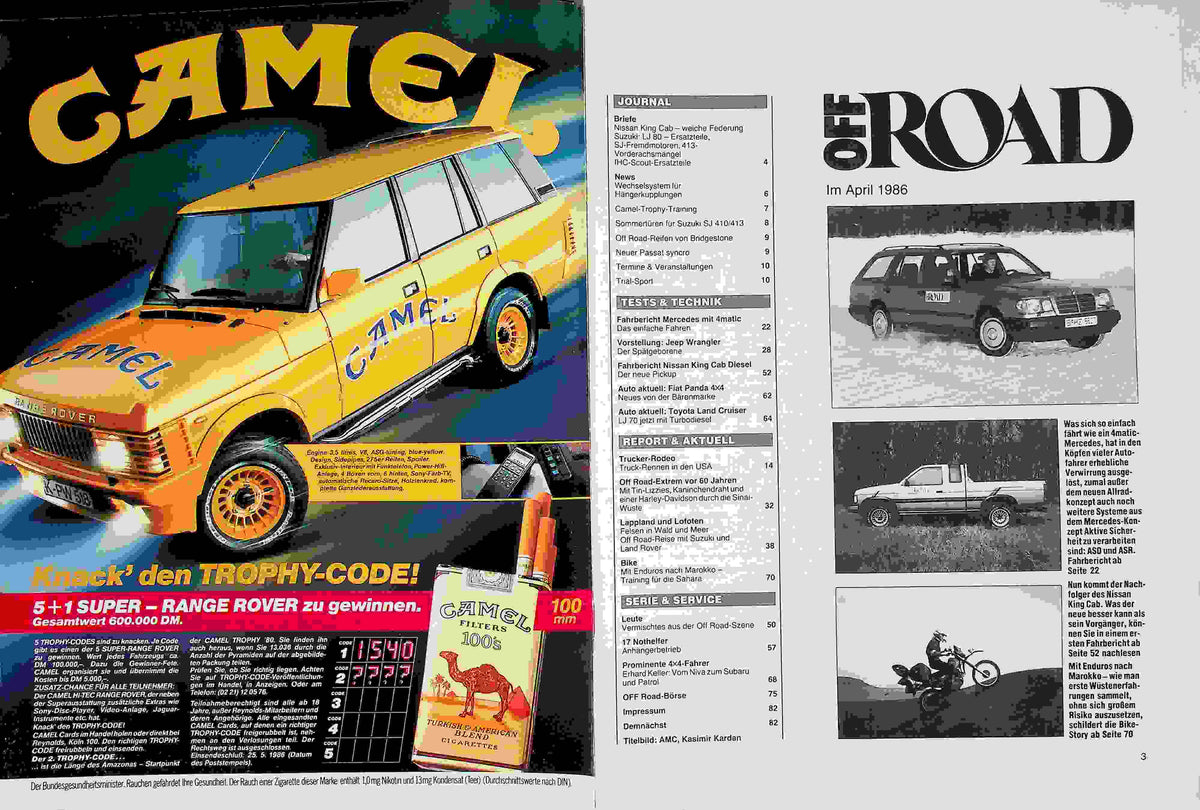 Inhaltsverzeichnis Offroad 04/1986