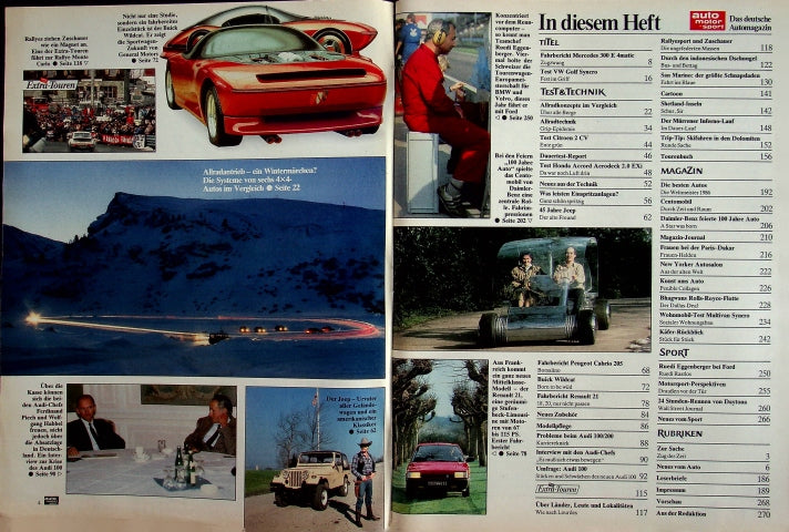 Inhaltsverzeichnis Auto Motor und Sport 04/1986