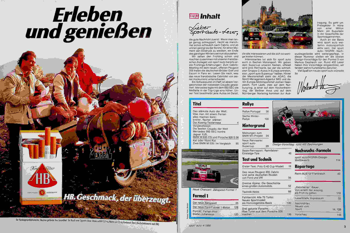 Inhaltsverzeichnis Sport Auto 04/1986