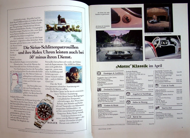 Inhaltsverzeichnis Motor Klassik 04/1987