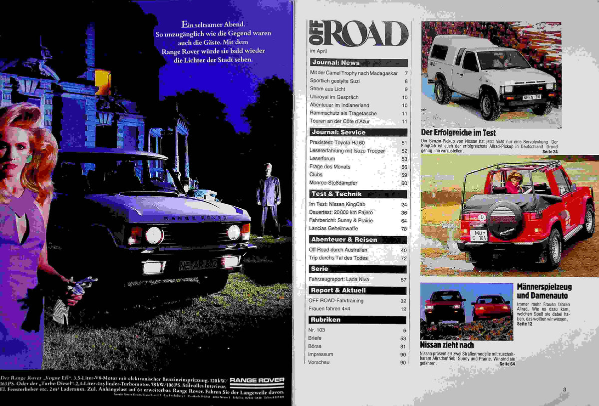 Inhaltsverzeichnis Offroad 04/1987